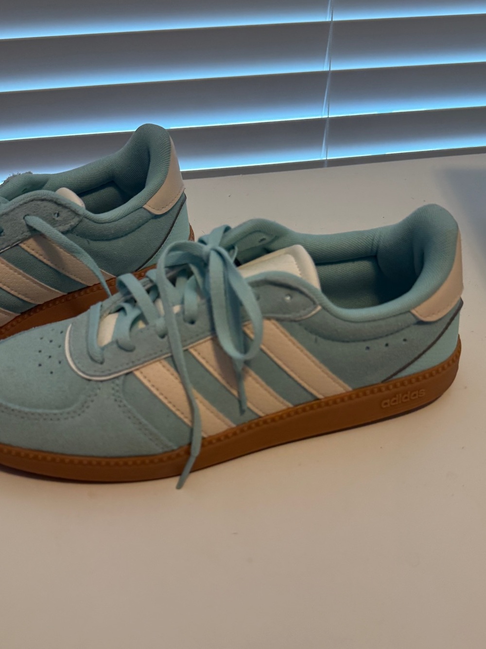 Adidas Breaknet Sleek Suede Aqua Cream Gum Sneakers Women’s 8.5 - Picture 2 of 5